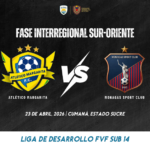 Atlético Margarita vs Monagas SC Fase Interregional de la Liga de Desarrollo FVF Sub 14 2026